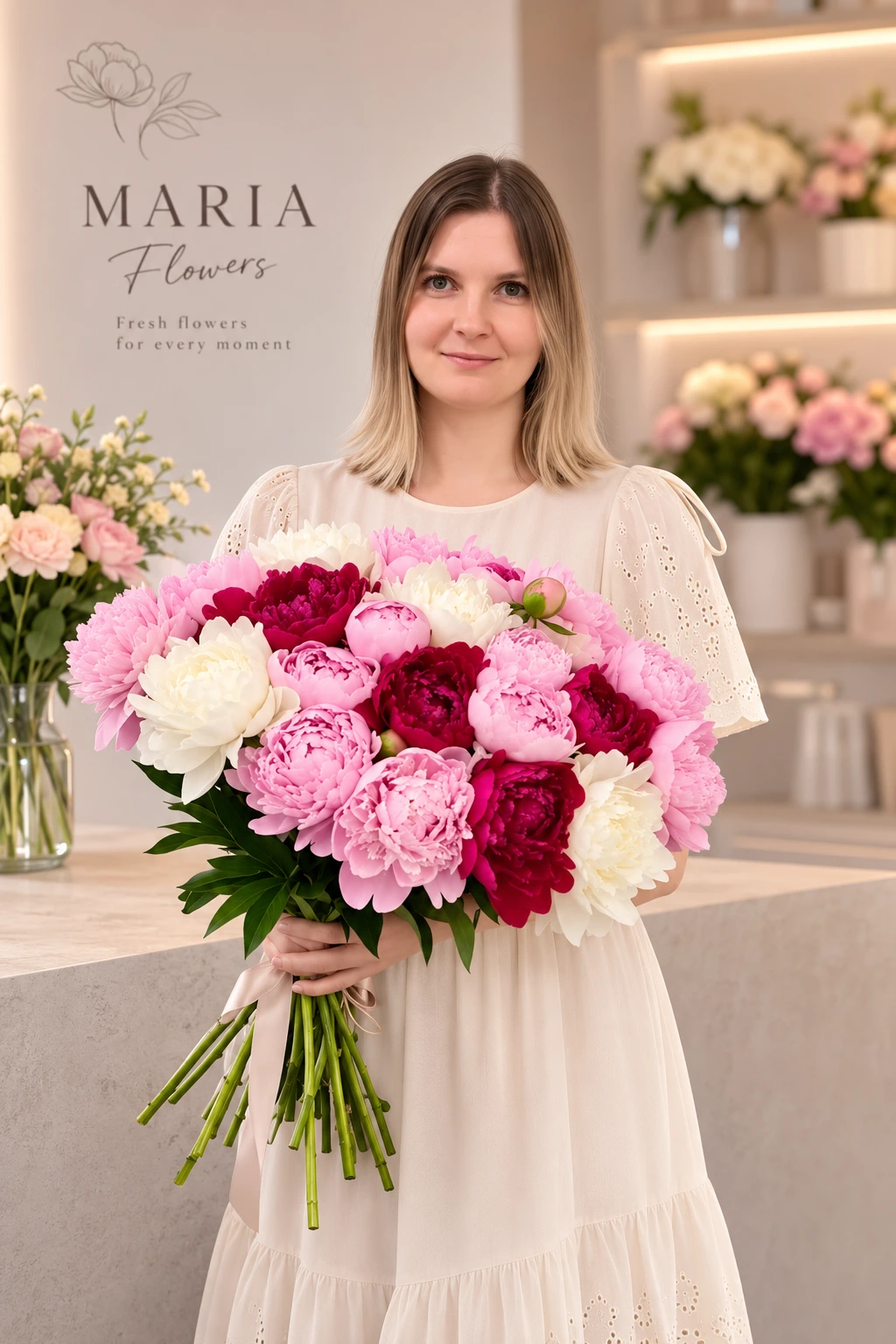 Chrysanthemums and Peonies Bouquet
